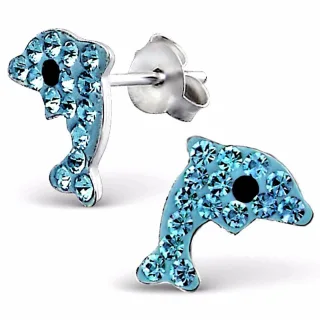 Delfin Kinder-Ohrringe aus 925 Silber