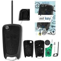 mt-key Schlüsseltasche 3 Tasten Auto Funk Klappschlüssel Fernbedienung 434MHZ (Set), für Opel Signum (03–07), Vectra C (03–08), Zafira B (06–13)