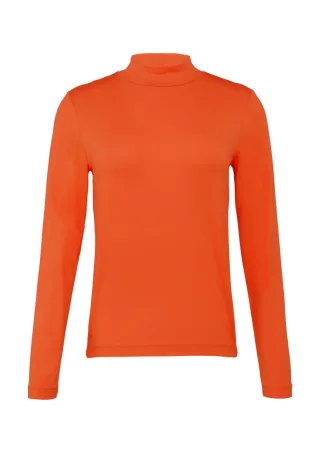 s.Oliver Red Label - Schmal geschnittenes Langarmshirt aus Viskosemix orange - Gr. - 42