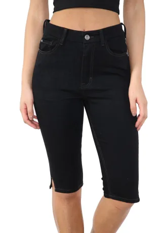 MYT Womens Magic Shaping hoch taillierte Denim Shorts Schwarz