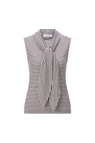 Rich & Royal - Striped Top with Scarf mulberry - Gr. - XS