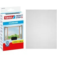 tesa Fliegengitter-Gewebe Klett Fliegengitter für Fenster - Insektenschutz, (Packung, 1-St., Fliegennetz, Klettband), INSECT STOP 150 cm x 180 cm