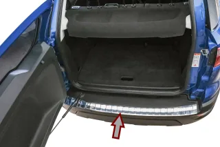 Edelstahl Ladekantenschutz Chrom Stoßstange Schutz Abdeckung mit Abkantung für Ford Ecosport - ab Facelift 2017-