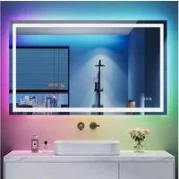 Dripex Badspiegel LED Badezimmerspiegel Rechteckig Wandspiegel, Beschlagfrei, LED Spiegel mit Touch-Schalter, Energiesparend