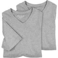 redfield V-Shirt Redfield 2er-Pack XXL T-Shirts grau melange V-Neck