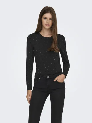 ONLY - ONLZITA L/S O-NECK TOP BF JRS Black - Gr. - M