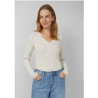 s.Oliver Langarmshirt T-Shirt Geripptes Longsleeve mit Henleyausschnitt