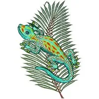 W. Reuter & Sohn - Plauener Spitze® Fensterbild Fensterbild "Gecko" farbig