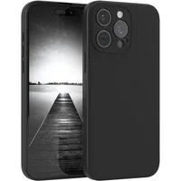 EAZY CASE Handyhülle für Apple iPhone 15 Pro Max Hülle Silikon 6,7 Zoll, Silikon Schutzhülle mit Kameraschutz kratzfest Back Cover Etui Schwarz