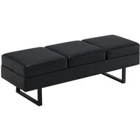 Barberpub Bank BarberPub 3-Sitzer Sitzbank für Friseursalon W513 (Kunstleder), Breite 153 cm, Wartebank, Polsterbank
