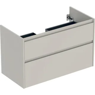 Geberit Ersatzteile Unterschrank für Möbelwaschtisch, 2 Schubladen B:100cm, sandgrau matt, 246353DB1 246353DB1