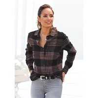LASCANA Hemdbluse aus weichem Flanell, Karobluse aus Baumwolle, Damenbluse
