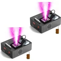 ZonQoonz Discolicht 1800-W-Nebelmaschine mit 24 RGB-LED-Leuchten und Fernbedienung