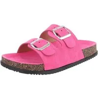 Ital-Design Damen Komfort Sandale mit Schnallen für Freizeit und Alltag Pantolette (91117281) Flach Pantoletten in Pink