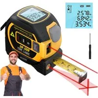 AKKEE Winkelmesser Multimesser Laser-Distanzmessgerät, Digital Laser Winkelmesser, bis 60 m Laser-Entfernungsmessung