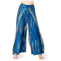 PANASIAM Palazzohose Sunshine Hosenrock im Tie-Dye Design luftige Wickelhose Palazzohose aus natürlicher Viskose Culotte mit weitem Bein für Urlaub Strand Büro