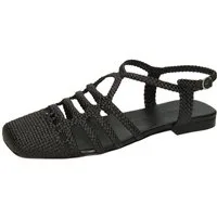 Melvin & Hamilton Sandrine 4 Leder-Geflochtene Schuhe für Damen Sandale Echtes Leder, Von Hand geflochten