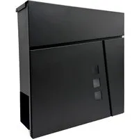 relaxdays Wandbriefkasten Briefkasten mit Zeitungsfach, schwarz
