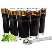 Sendez Longdrinkglas 6 Longdrinkgläser 425ml Caipirinha Gläser Kaffeegläser Cocktailgläser, Mit Löffeln