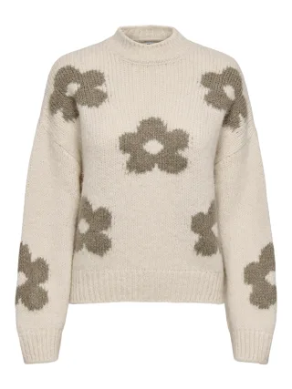 JDY - JDYKILIAN FLOWER L/S PULLOVER KNT ecru - Gr. - L