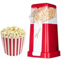 OYLCDI Popcornmaschine Popcornmaschine,Popcorn Maker,Popcornmaschine Heissluft, ohne Öl, 3 Minuten Schnell, Zuhause Filme und Weihnachten Partys