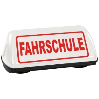 Dachschild SPEED | PACO | mit FAHRSCHULE Dachzeichen | weiß mit roter Schrift | 29 cm x 12 cm x 15 cm | mit TÜV Gutachten | bis 240 km/h | magnetisch
