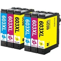 STAROVER Epson 603XL Druckerpatronen 603 XL Tintenpatrone (XP-2100, XP-2105, XP-2150, XP-2155, XP-3100, XP-3105, XP-3150, XP-3155, XP-4100, XP-4105, XP-4150, XP-4155, 6-tlg., WorkForce WF-2810 WF-2820 WF-2830)