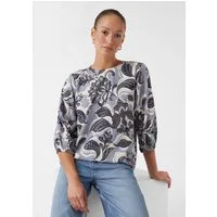 comma Langarmbluse Bluse Luftige Bluse mit All-over-Print