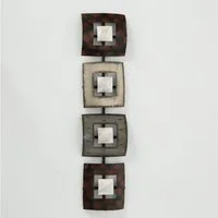 mucHome Wandbild Wanddeko QUADRO 18x78cm aus Metall bunt Skulptur Wandobjekt