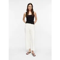 comma Weite Jeans Jeans-Hose ANNA - Ankle Jeans mit Zopf-Detail am Bund