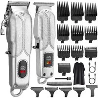 MOPUEA Haarschneider Kabelloses Elektrischer Profi-Haarschneide-Set LED Anzeige Leder 23pcs, Präziser Trimmer mit T-Klinge, Akku, LED & 10 Schnittlängen, Leistungsstark, ergonomisch, leise, vielseitig für alle Haartypen