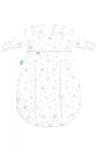 Odenwälder SET Unterzieh-BabyNest® & prima klima Jersey-Schlafsack scribble stars grey 60/70