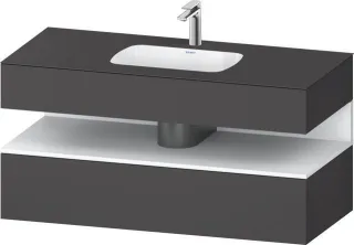 Duravit Qatego Einbauwaschtisch mit Konsolenwaschtischunterbau Graphit Matt 1200x550x600 mm - QA4787 QA4787018490000