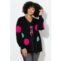 Angel of Style Strickjacke Strickjacke Straight Fit Smiley-Muster