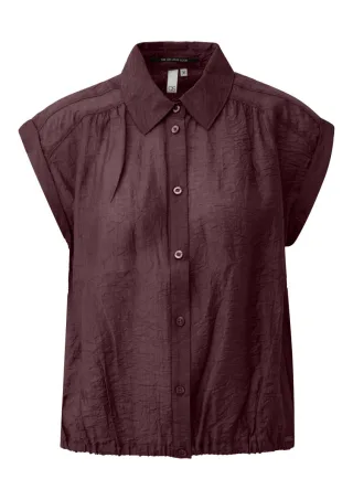 Q/S designed by - Kurzarmbluse mit Kentkragen rot - Gr. - 44