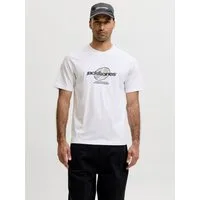 Jack & Jones Rundhalsshirt JCOCLUB GRAPHIC FRONT PRINT TEE SS CN Baumwolle, regular fit