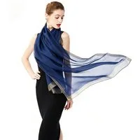 Zaewry Modeschal Damen Modeschal, Leichter Voile-Schal Schulterumhang, Goldrand Modeschal, Eleganter Abendkleid-Schulterumhang