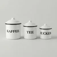 Ambiente Haus Küchenorganizer-Set Emailliert - Tee, Kaffee, Zucker, (Set, 3-tlg)