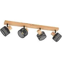 Lindby Deckenstrahler Evinora, Holz IP20, 4 x 40 W