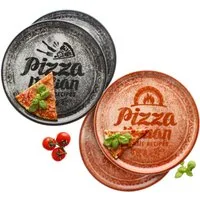 MamboCat Pizzateller 4x Pizzateller rot & schwarz Ø31cm 4 Personen XL-Teller Dekor Platte