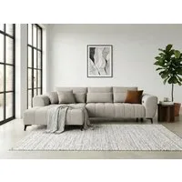 WERK2 Ecksofa Garay, XXL-Liegefläche: elektrisch ausziehbar auf ca. 228×126 cm, Luxus in Übergröße: XXL-Liegefläche, Komfort-Ottomane & stilvolle Füße