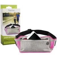 Hama Handyhülle Sport Hüfttasche Gürteltasche Bauchtasche Grau, Jogging Bag Hülle Tasche für Smartphone iPhone 15 14 13 12 etc