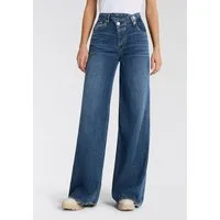 Herrlicher 5-Pocket-Jeans Mäze Flared Denim Light mit asymmetrischem Bund