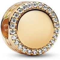 Pandora Charm-Einhänger Slide-Charm mit Zirkonia und Herzen, vergoldet von PANDORA Moments