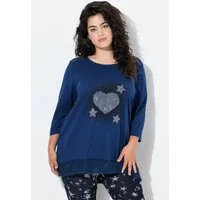 Angel of Style T-Shirt T-Shirt A-Linie glitzerndes Herz Mesh-Einsätze