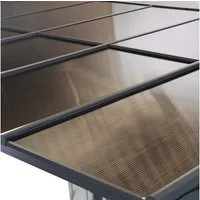 Leco Pavillon-Ersatzdach Dachplatten-Set grau-transparent für Terrassendach MELANIE 4x3 m *, ca. 7 mm dick
