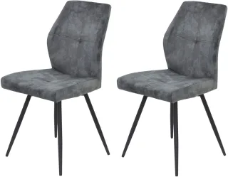 HELA 4-Fußstuhl "ALLY" (Set) 2 Stk.4-Fuß, 360 drehbar, gepolstert, Vintage Velvet mit Steppnähten