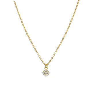 Luxenter-Halskette aus 925er Sterlingsilber und Brillant-Zirkonia in 18k Gelbgold - Oris