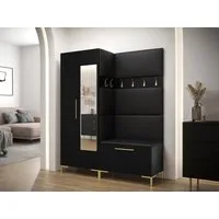 MIRJAN24 Garderoben-Set Zilion IX, (Komplett-Set, Schrank mit Spiegel, 2x Kleiderhaken, Paneel 3x 42x42, 4x 84x42), Auswahl aus Fronten und Polsterplatten