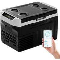 EUHOMY Elektrische Kühlbox Kompressor Kühlbox -20℃~20℃, 12V Auto-Kühlschrank, mit APP-Steuerung, 21 l, Energieeffizient, Niedriger Geräuschpegel, Verstellbare Regale